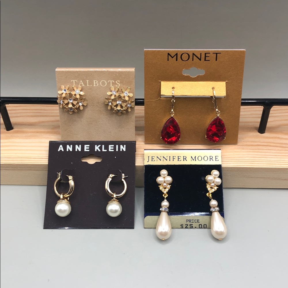 Monet Anne Klein Talbots Jennifer Moore Earrings Bundle lot 4 Dressy NEW NWT.